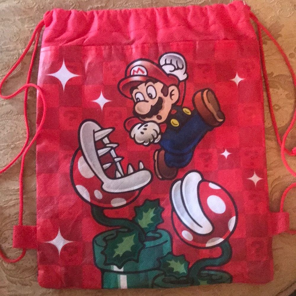 Super Mario & Princess Peach Drawstring Bag